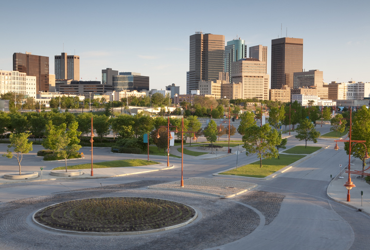 Winnipeg, Manitoba, view from the forks, image taken from tripod.